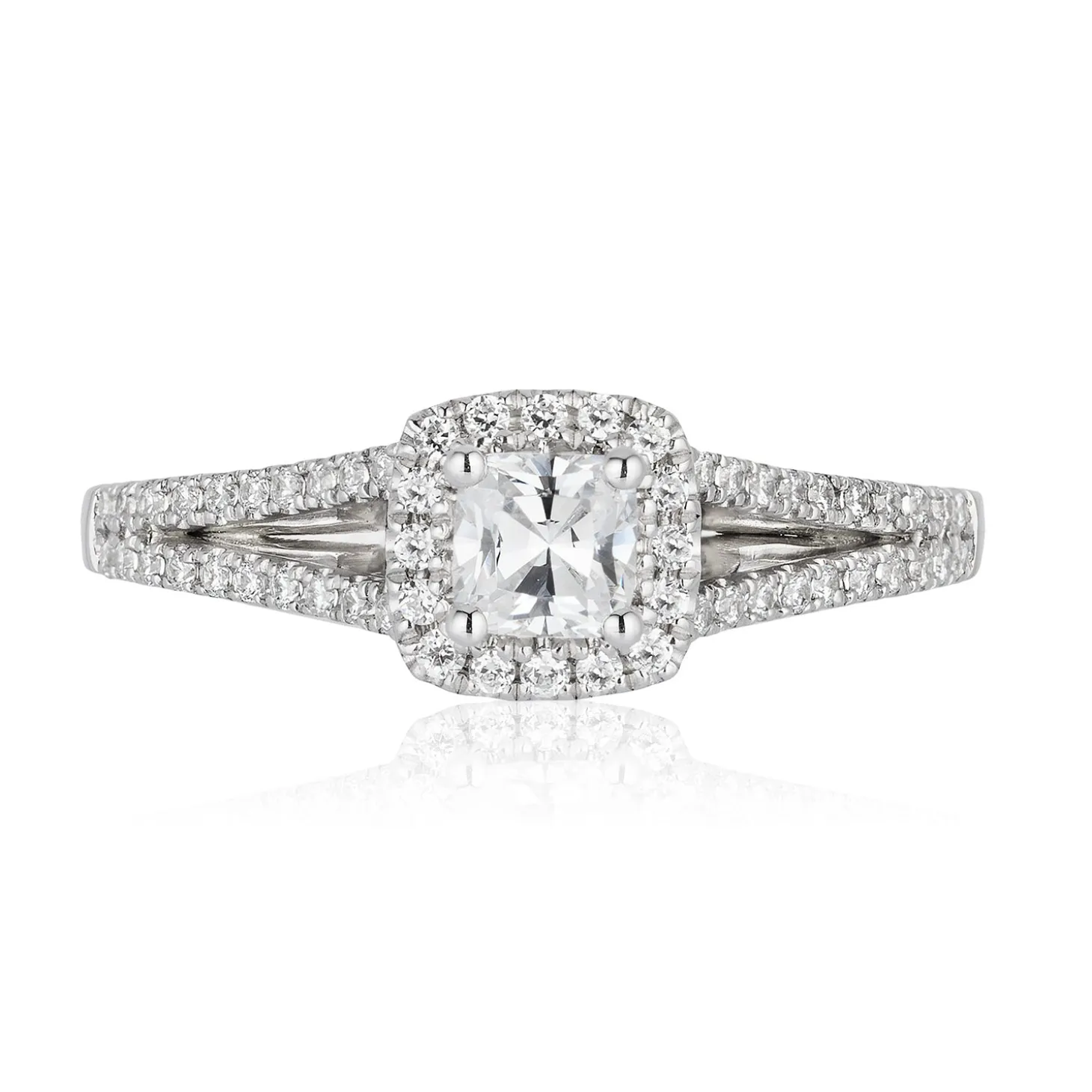 Enchanted Disney Fine Jewelry 14K White Gold With 5/8 CTTW Diamond Cinderella Engagement Ring