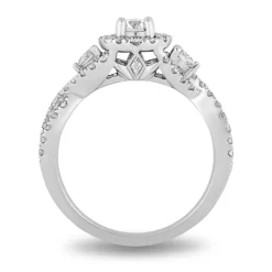 Enchanted Disney Fine Jewelry 14K White Gold with 1 CTTW Diamond Elsa Engagement Ring