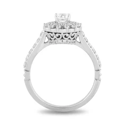 Enchanted Disney Fine Jewelry 14K White Gold with 1 CTTW Diamonds Majestic Princess Engagement Ring