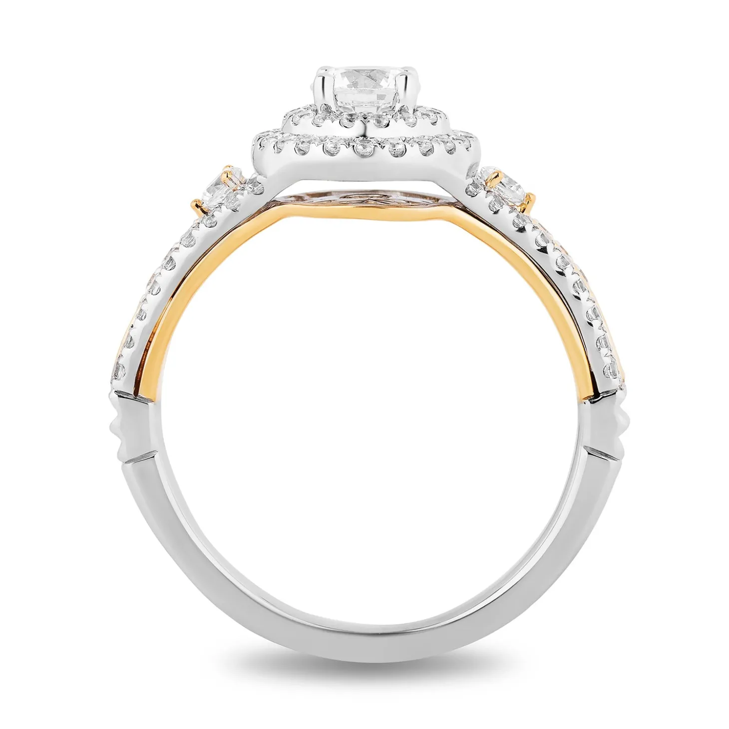 Enchanted Disney Fine Jewelry 14K White Gold and Yellow Gold with 1 CTTW Diamonds Rapunzel Engagement Ring