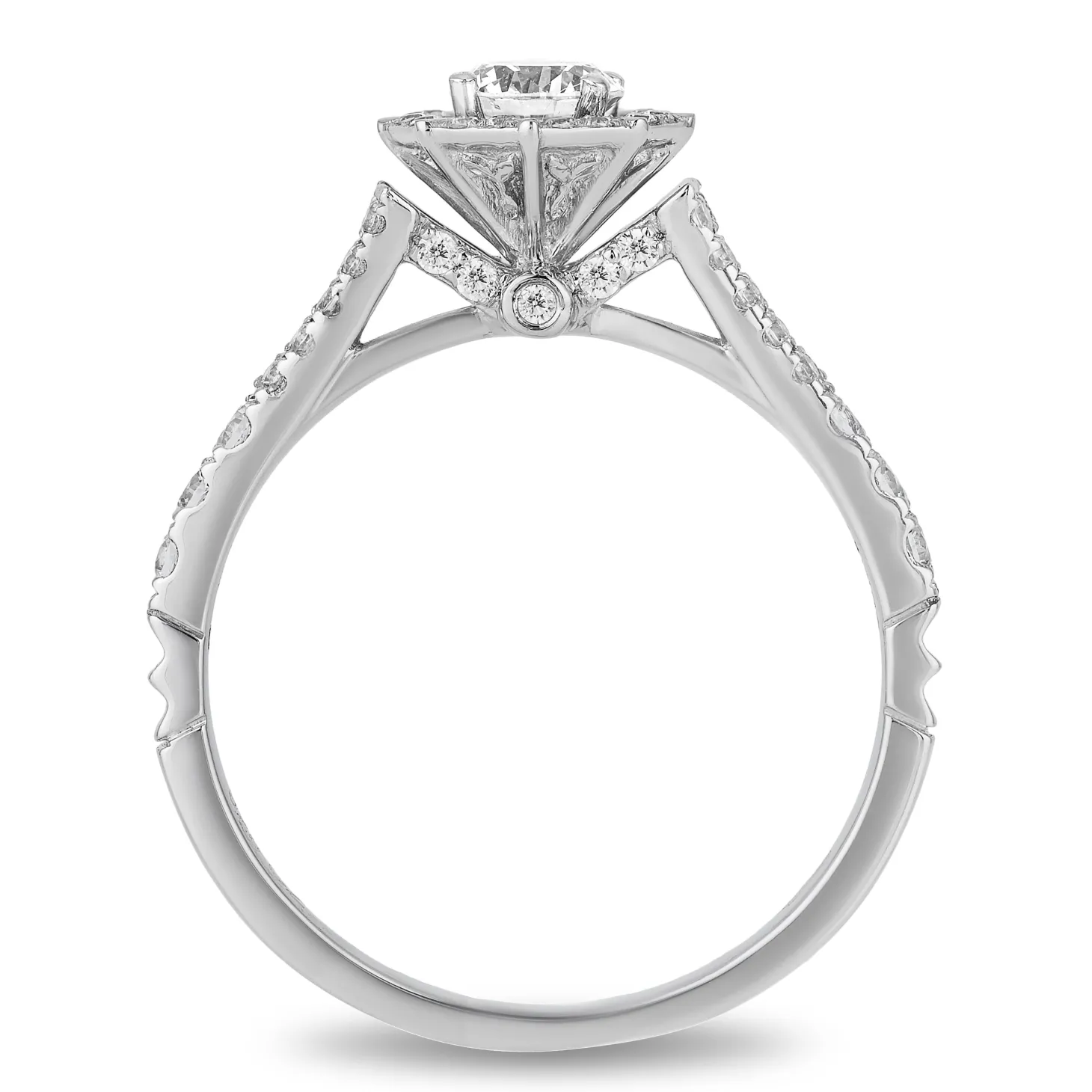 Enchanted Disney Fine Jewelry 14K White Gold 3/4 CTTW Mulan Engagement Ring