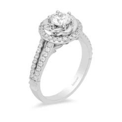 Enchanted Disney Fine Jewelry 14K White Gold with 1 CTTW Belle Engagement Ring