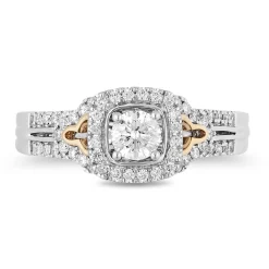 Enchanted Disney Fine Jewelry 14K White Gold and Yellow Gold with 3/4 CTTW Diamond Jasmine Engagement Ring