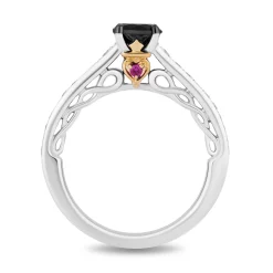 Enchanted Disney Fine Jewelry 14K White Gold and Yellow Gold with 1 CTTW Diamonds and Ruby Evil Queen Engagement Ring