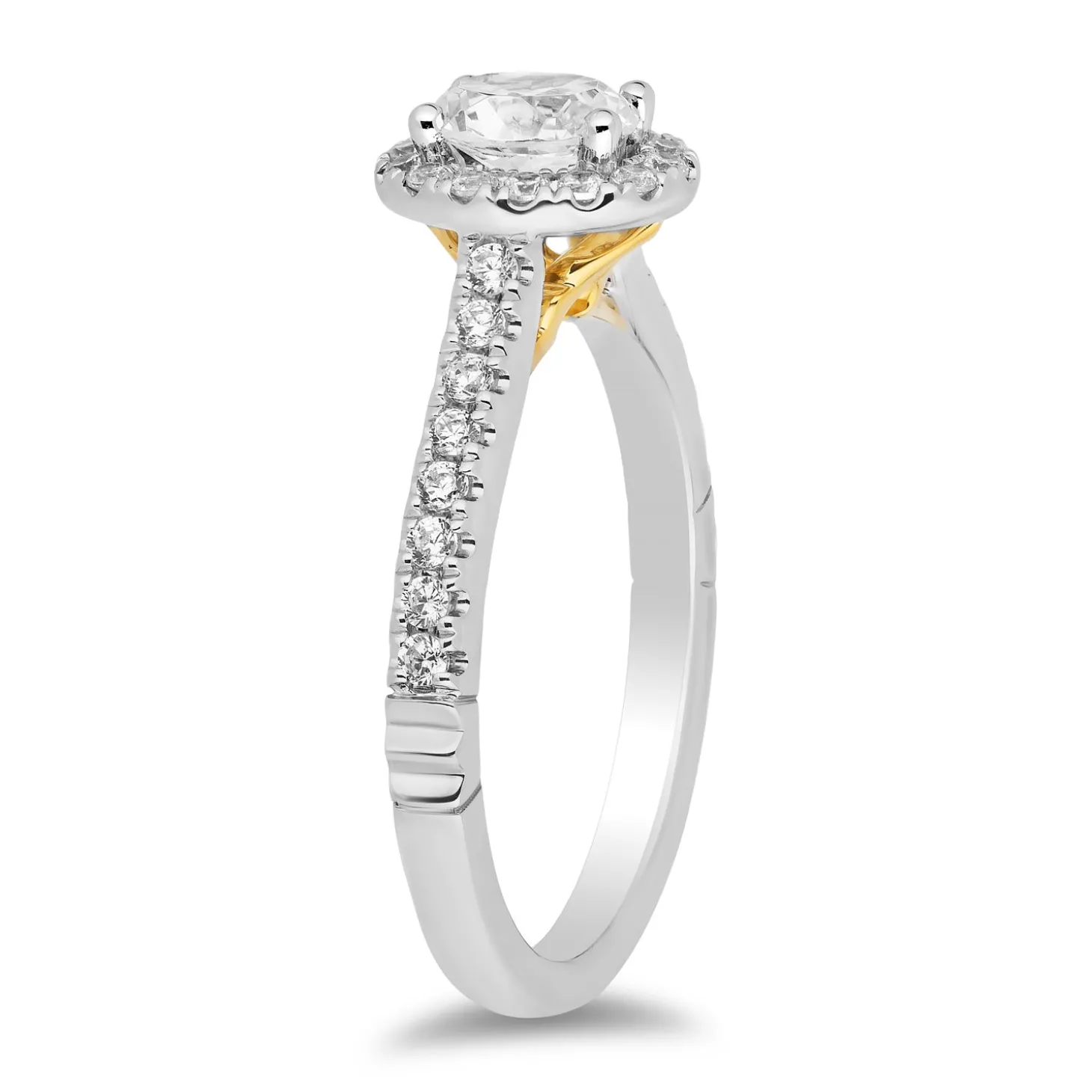 Enchanted Disney Fine Jewelry 14K White Gold and Yellow Gold with 1/2 CTTW Diamonds Jasmine Engagement Ring