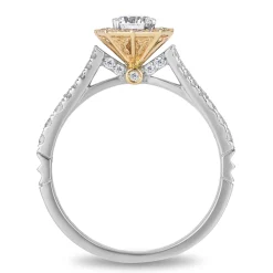 Enchanted Disney Fine Jewelry 14K White Gold and Yellow Gold 3/4 CTTW Mulan Engagement Ring