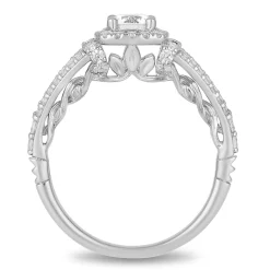 Enchanted Disney Fine Jewelry 14K White Gold with 1 CTTW Rapunzel Engagement Ring