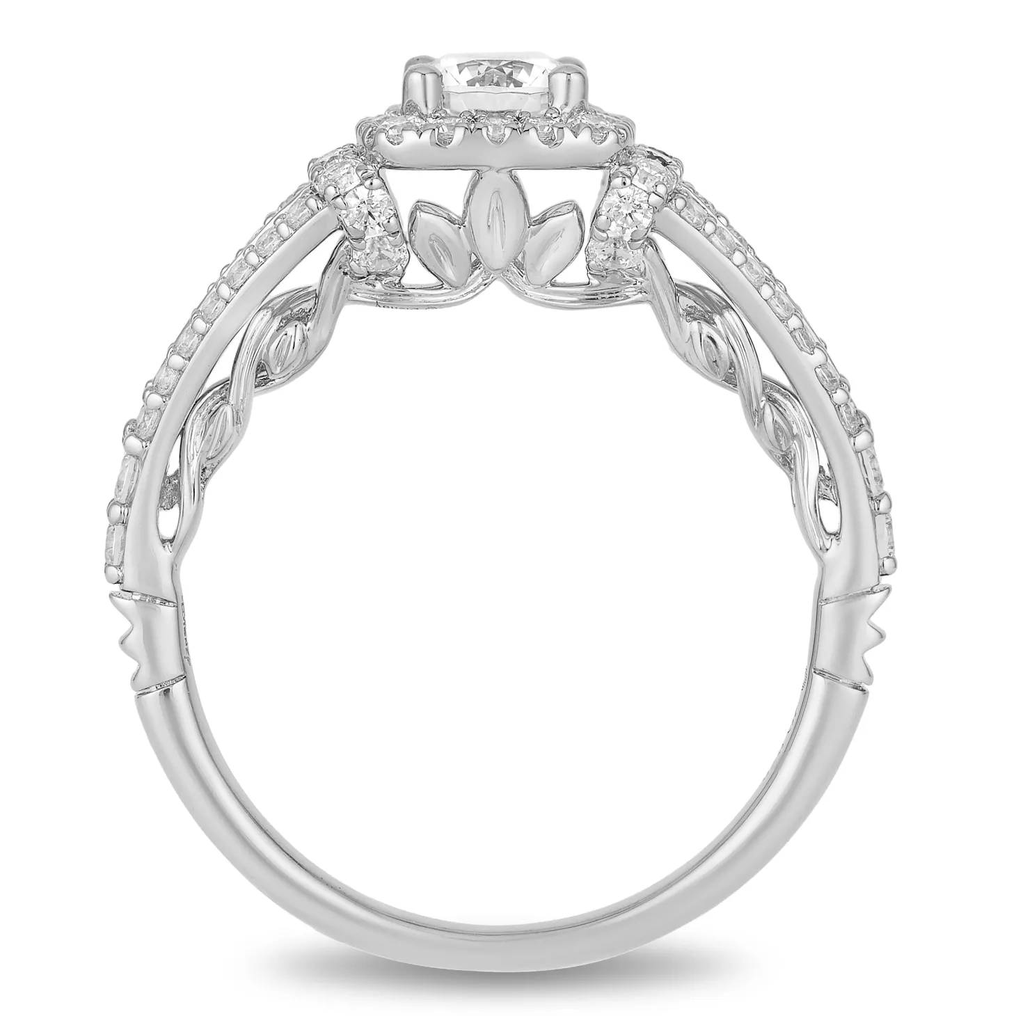 Enchanted Disney Fine Jewelry 14K White Gold with 1 CTTW Rapunzel Engagement Ring