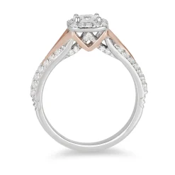 Enchanted Disney Fine Jewelry 14K White Gold and Rose Gold with 3/4 CTTW Diamonds Aurora Engagement Ring