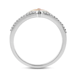 Enchanted Disney Fine Jewelry Sterling Silver and 14K Rose Gold with 1/5 CTTW Diamonds Ariel Ring