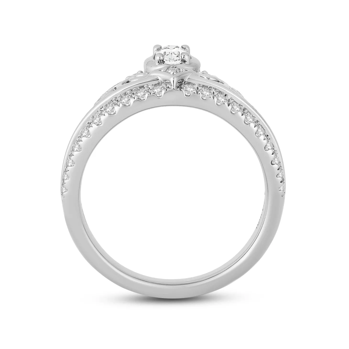 Enchanted Disney Fine Jewelry 14K White Gold with 1/2 CTTW Diamonds Cinderella Ring