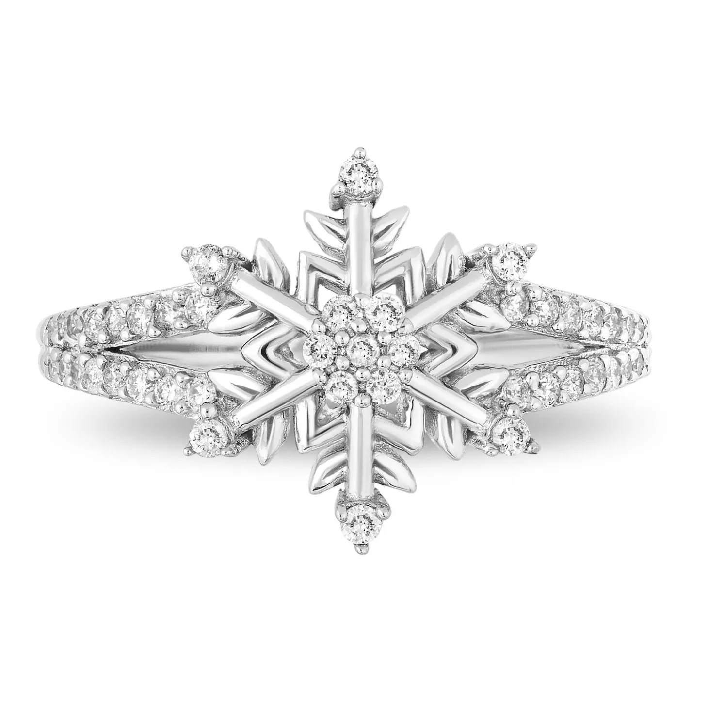 Enchanted Disney Fine Jewelry Sterling Silver 1/4ctw Elsa Snowflake Ring