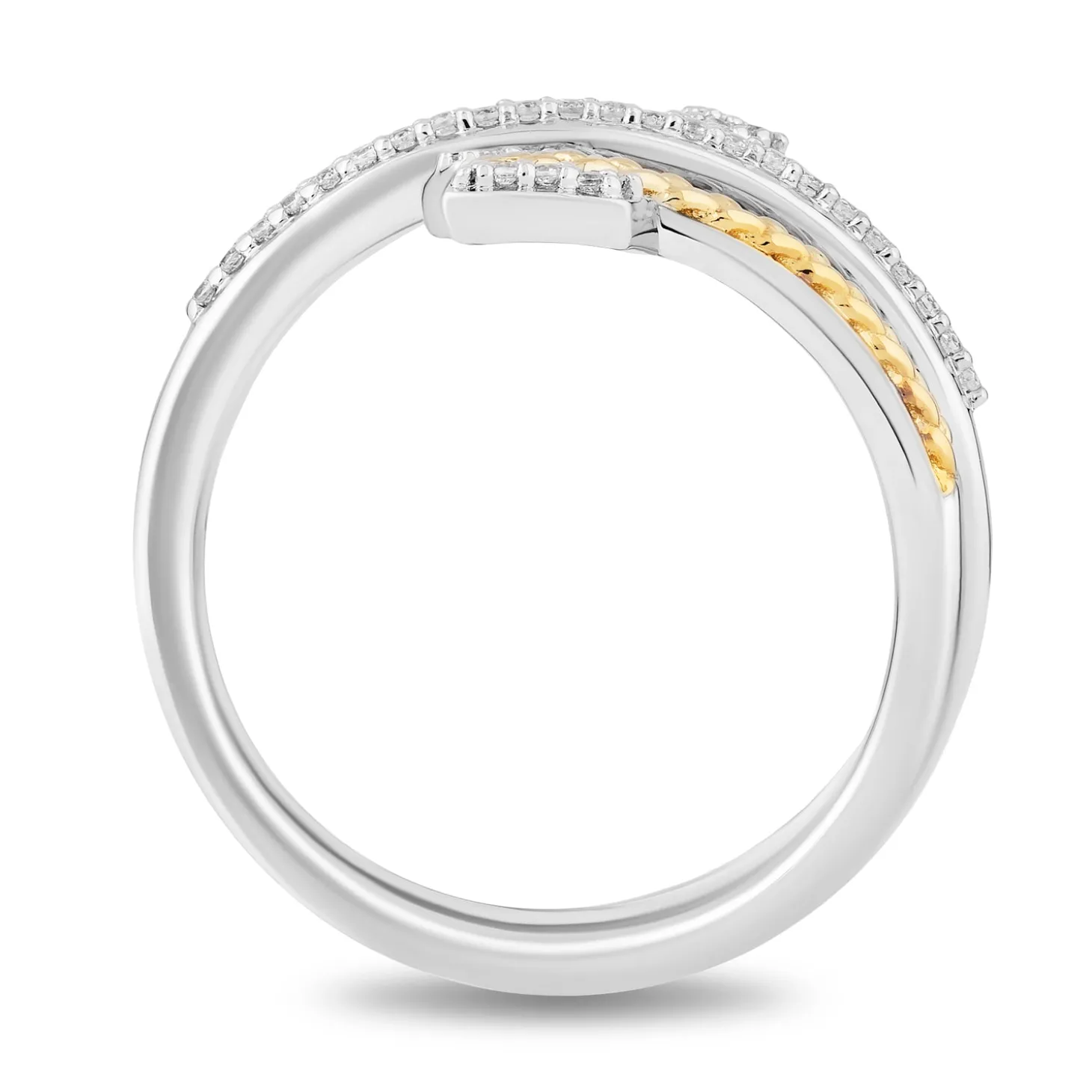 Enchanted Disney Fine Jewelry Sterling Silver and 10K Yellow Gold with 1/10 CTTW. Diamonds Merida Ring