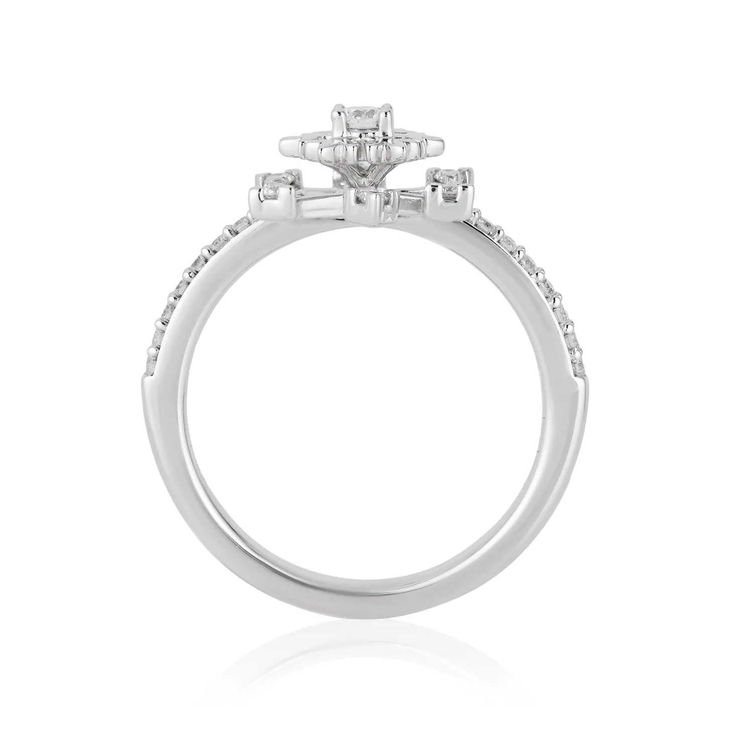 Enchanted Disney Fine Jewelry Sterling Silver with 1/4 CTTW Diamonds Elsa Ring