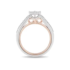 Enchanted Disney Fine Jewelry 10K White Gold and Rose Gold with 1/2 CTTW Snow White Disney Engagement Ring