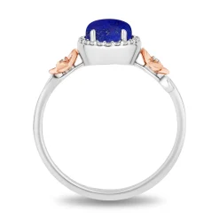 Enchanted Disney Fine Jewelry 14K Rose Gold over Sterling Silver with 1/10 CTTW Diamonds and Lapis Moana Ring