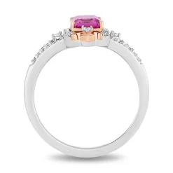 Enchanted Disney Fine Jewelry 14K Rose Gold Over Sterling Silver with 1/5 CTTW Diamonds Aurora Ring