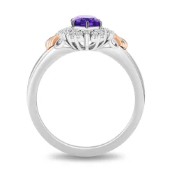 Enchanted Disney Fine Jewelry 14K Rose Gold Over Sterling Silver with 1/5 CTTW Diamond Ariel Ring