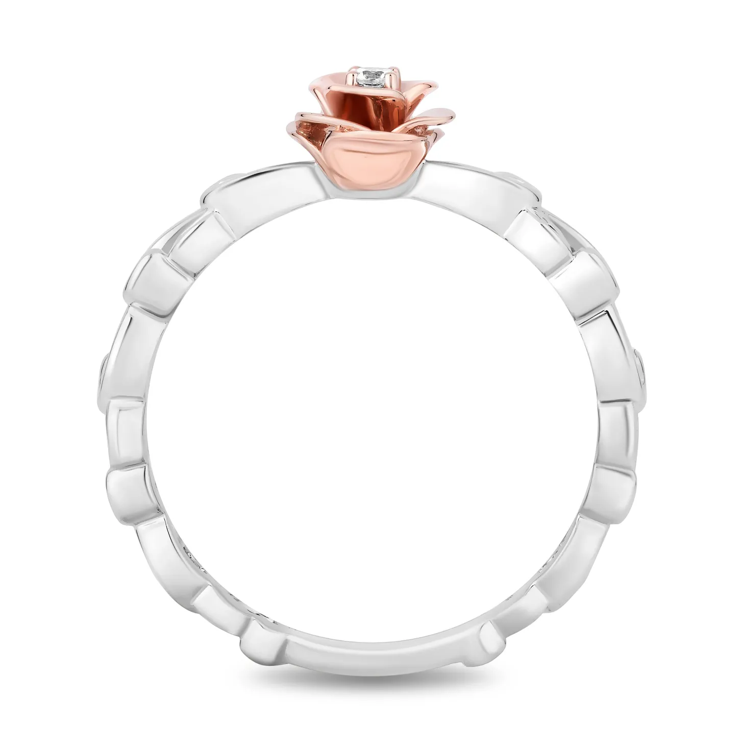 Enchanted Disney Fine Jewelry 14K Rose Gold Over Sterling Silver with Accent Diamonds Belle Ring