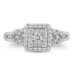 Enchanted Disney Fine Jewelry 14K White Gold and Yellow Gold with 1/2 CTTW Diamond Pocahontas Engagement Ring