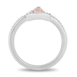 Enchanted Disney Fine Jewelry 14K Rose Gold Over Sterling Silver with 1/10 CTTW Diamonds Belle Ring