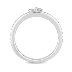 Enchanted Disney Fine Jewelry Sterling Silver 1/10 CTTW Cinderella Ring