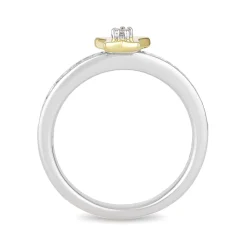 Enchanted Disney Fine Jewelry Sterling Silver and 10K Yellow Gold 1/10 CTTW Tinker Bell Ring