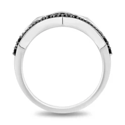 Enchanted Disney Fine Jewelry Black Rhodium and 14K Yellow Gold Over Sterling Silver with 1/6 CTTW Diamonds Evil Queen Ring