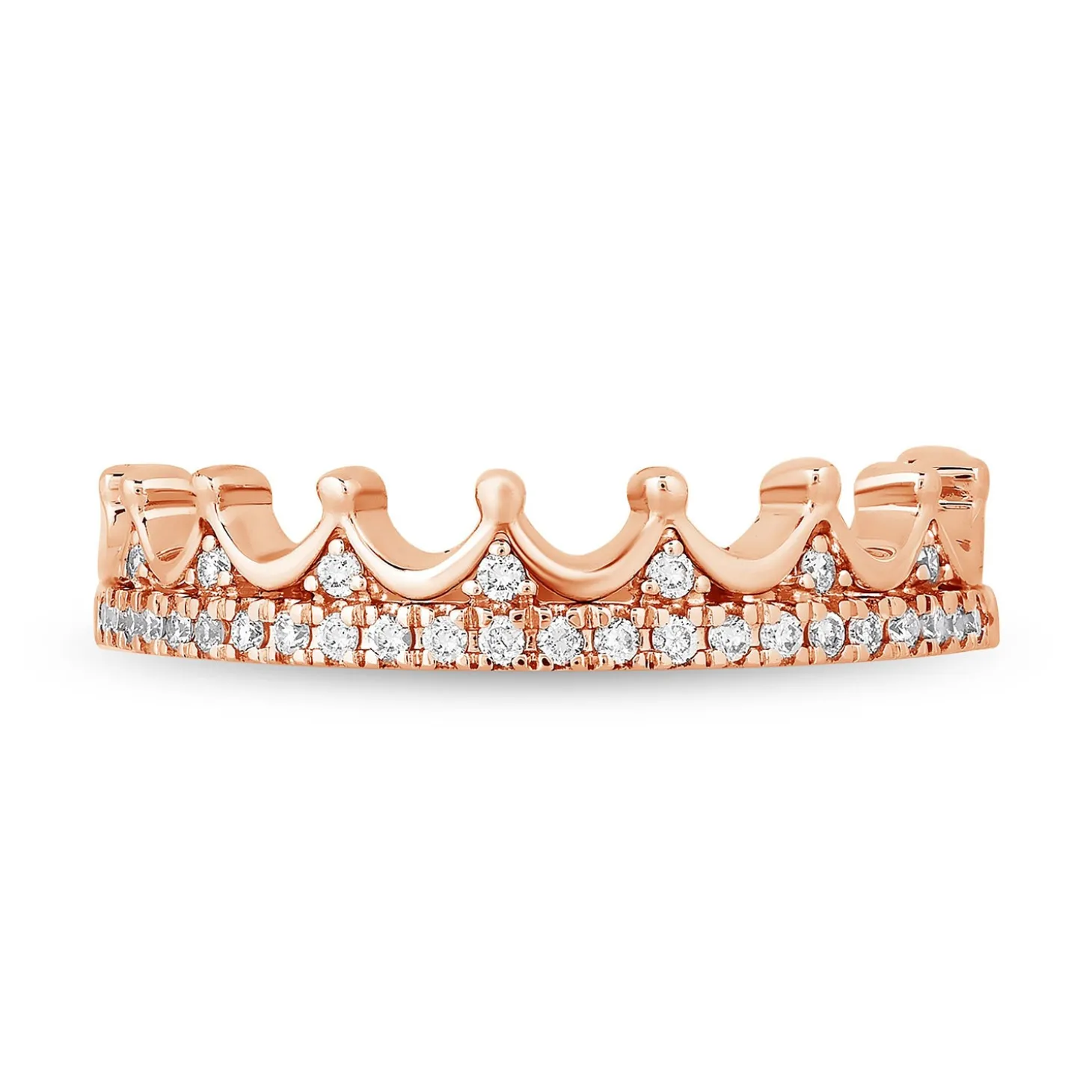 Enchanted Disney Fine Jewelry 14K Rose Gold With 1/6 CTTW Diamond Majestic Princess Anniversary Ring