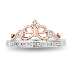 Enchanted Disney Fine Jewelry 14K Rose Gold Over Sterling Silver with 1/10 CTTW Diamond Snow White Ring