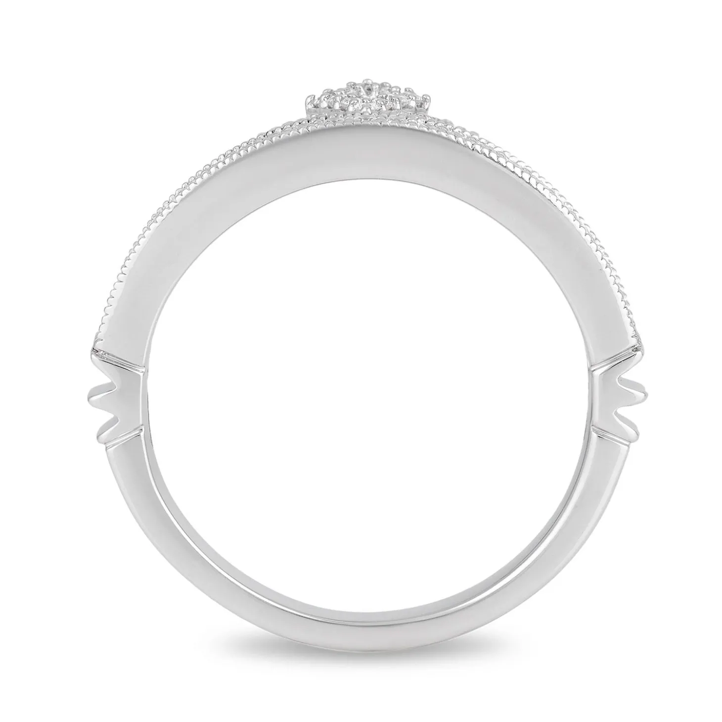 Enchanted Disney Fine Jewelry Sterling Silver 1/4 CTTW Majestic Princess Tiara Ring