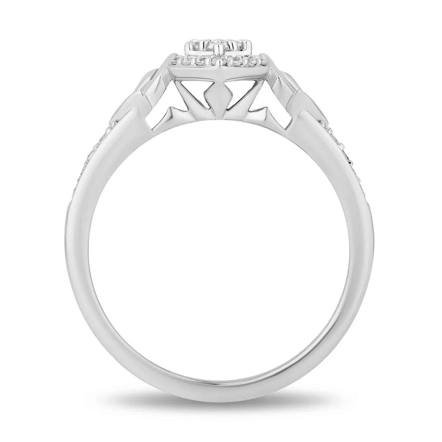 Enchanted Disney Fine Jewelry 14K White Gold with 1/3 CTTW Diamonds Elsa Engagement Ring