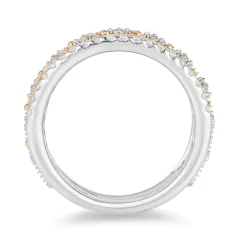 Enchanted Disney Fine Jewelry 14K White Gold and Rose Gold 1/2 CTTW Majestic Princess Tiara Ring