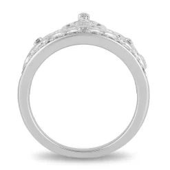 Enchanted Disney Fine Jewelry 10K White Gold 1/4 CTTW Cinderella Carriage Ring