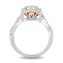 Enchanted Disney Fine Jewelry 14K Rose Gold and White Gold with 5/8 CTTW Diamonds Belle Engagement Ring