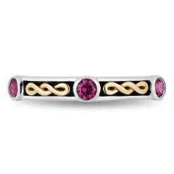 Enchanted Disney Fine Jewelry 14K Yellow Gold over Sterling Silver Created Ruby Evil Queen Stack Ring