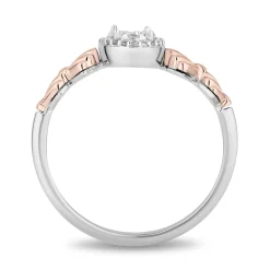 Enchanted Disney Fine Jewelry 14K White Gold and Rose Gold  with 1/5 CTTW Diamonds Ariel Engagement Ring