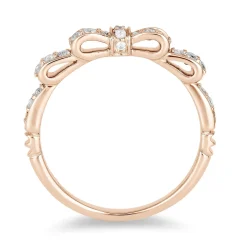 Enchanted Disney Fine Jewelry 14K Rose Gold 1/4 CTTW Snow White Bow Ring