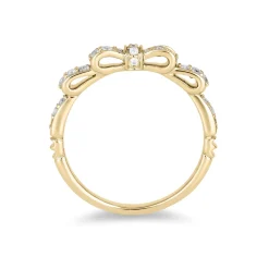 Enchanted Disney Fine Jewelry 14K Yellow Gold with 1/4 CTTW Diamond Snow White Anniversary Band Ring