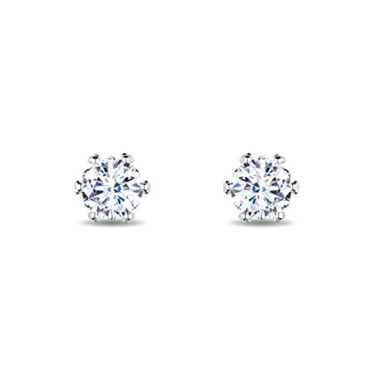 Enchanted Disney Fine Jewelry 14K White Gold with 1/3 CTTW Diamond Majestic Princess Solitaire Earrings