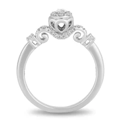 Enchanted Disney Fine Jewelry 10K White Gold with 1/4 CTTW Cinderella Engagement Ring