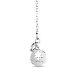 Enchanted Disney Fine Jewelry Sterling Silver with 1/10 CTTW Diamonds Elsa Love Pendant Necklace
