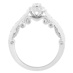 Enchanted Disney Fine Jewelry 10K White Gold 5/8 CTTW Cinderella Composite Engagement Ring