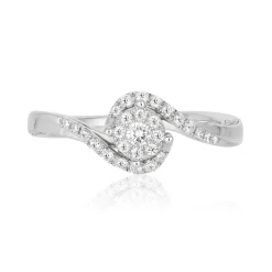 Enchanted Disney Fine Jewelry 10K White Gold and Yellow Gold with 1/3 CTTW Diamond Tinker Bell Engagement Ring
