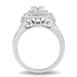 Enchanted Disney Fine Jewelry 10K White Gold with 1 CTTW Diamonds Cinderella Engagement Ring