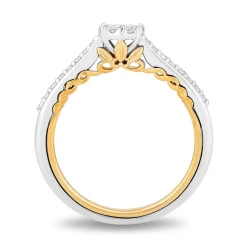 Enchanted Disney Fine Jewelry 10K White Gold and Yellow Gold with 1/3 CTTW Diamonds Rapunzel Engagement Ring