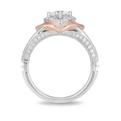 Enchanted Disney Fine Jewelry 14K White Gold And Rose Gold with 1 CTTW Aurora Engagement Ring