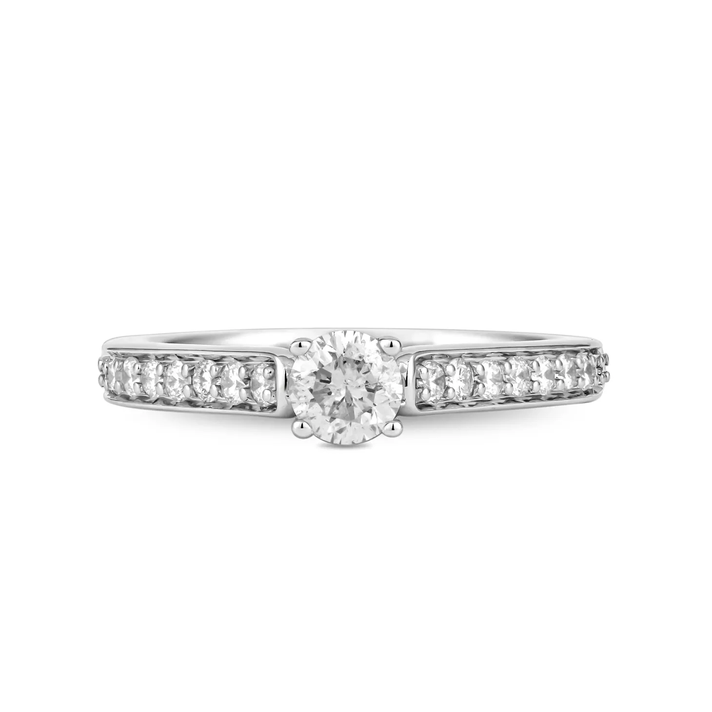 Enchanted Disney Fine Jewelry 10K White Gold with 1/2 CTTW Cinderella Engagement Ring