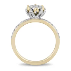 Enchanted Disney Fine Jewelry 14K White Gold and Yellow Gold 1/2 CTTW Diamond Tiana Engagement Ring