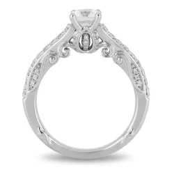 Enchanted Disney Fine Jewelry 14K White Gold with 1 CTTW Diamond Cinderella Engagement Ring